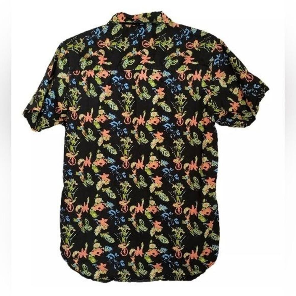 Straight Faded Men’s Black Floral Short Sleeve Button-Up Shirt Size 2X Tropical - Picture 3 of 6